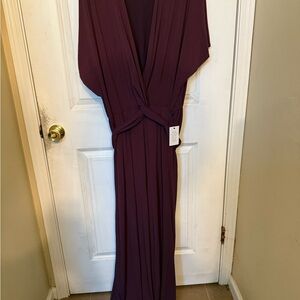 Eloquii Purple Jumpsuit with Kimono Sleeves and Wide-Leg Pants